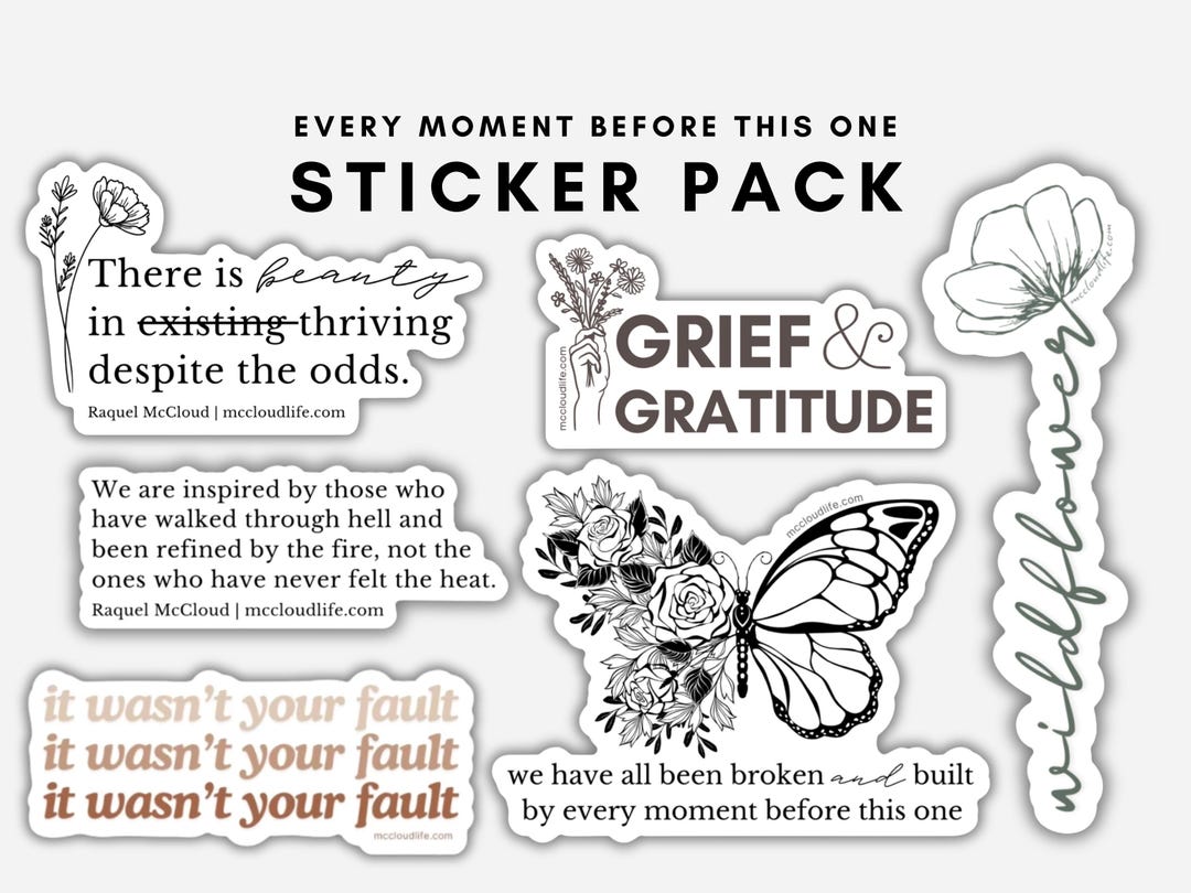 Inspirational Vinyl Sticker Pack, Poetry, Encouraging Hope, Healing ...