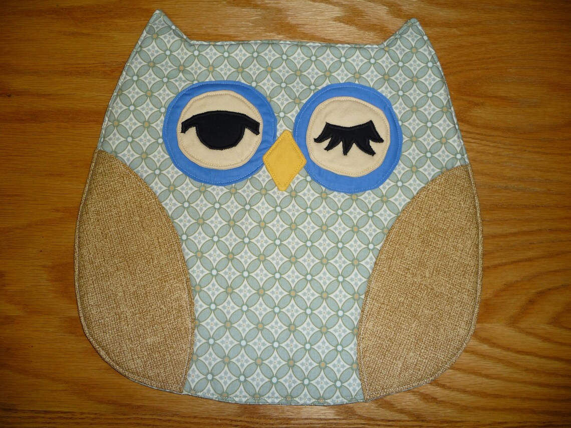 Set of 4 unique Owl Placemats Etsy