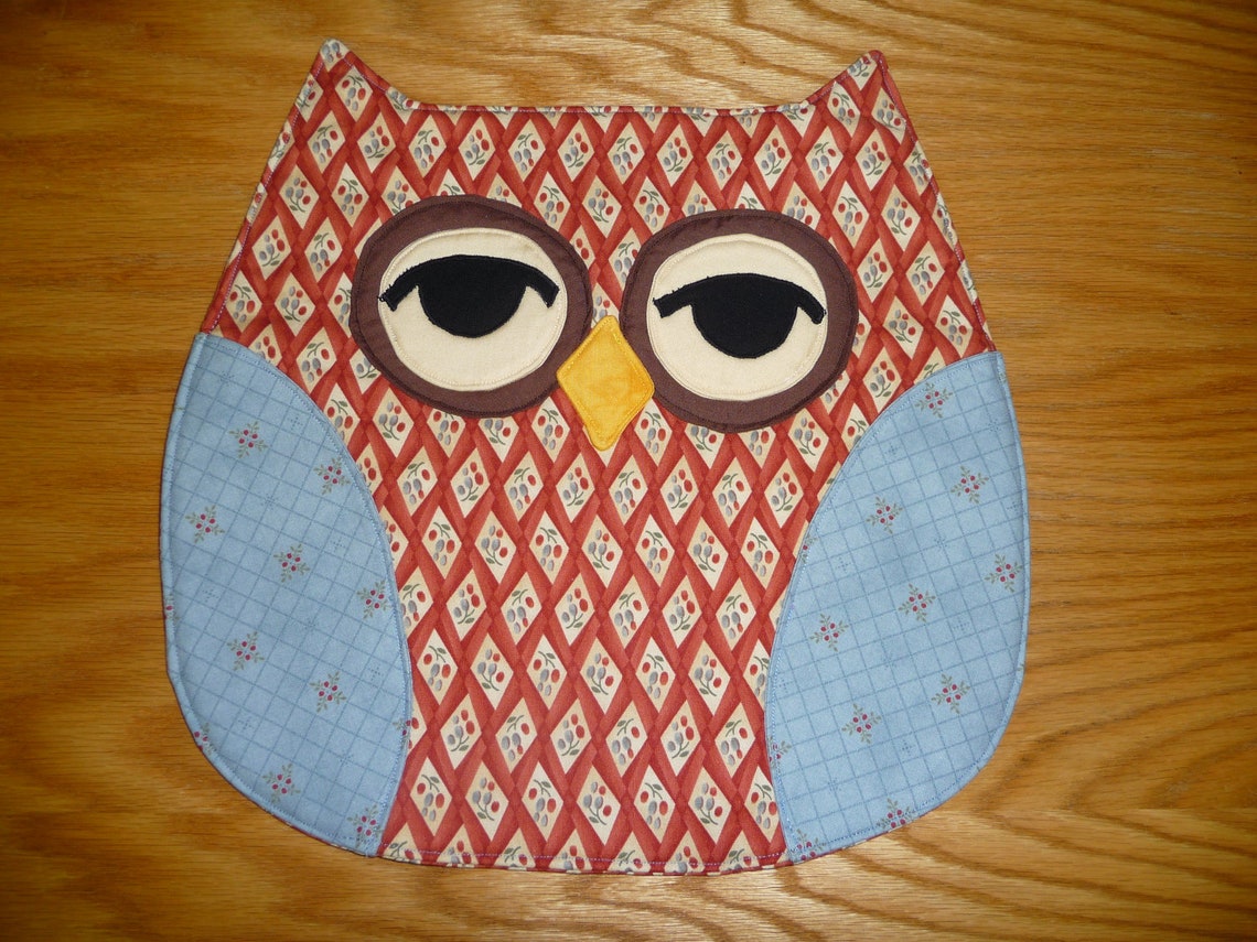 Set of 4 unique Owl Placemats Etsy
