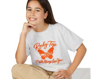 Rocky Top Butterfly T-Shirt | Orange Graphic Youth Tee