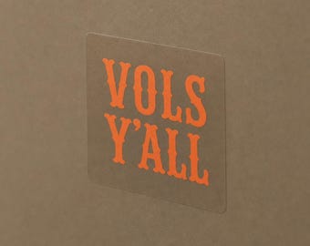 Adesivo quadrato per esterni Vols Y'all Sticker / Vinile trasparente