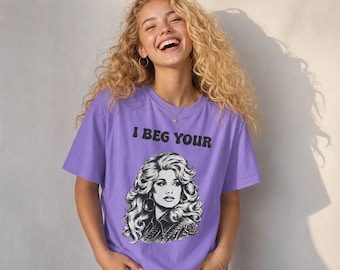 Ti prego, T-shirt / T-shirt con ritratto di donna glamour retrò