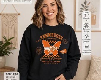 Tennessee Volunteers Dolly Butterfly Crewneck Sweatshirt | Orange Retro Dolly Collegiate|Gildan