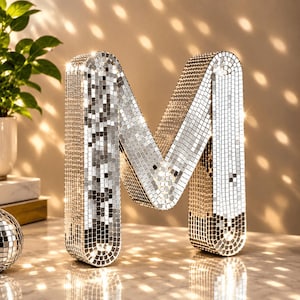 Custom Disco Letters – Personalized Mirror Name Sign, Sparkly Word Decor for Wedding, Birthday & Party Decor