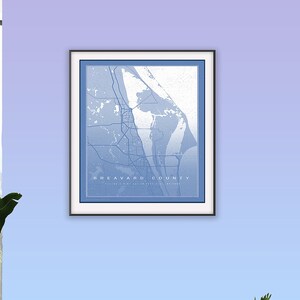 Mapa do condado de Brevard | Decore sua casa com esta linda arte de parede. Basta baixar e imprimir hoje mesmo!