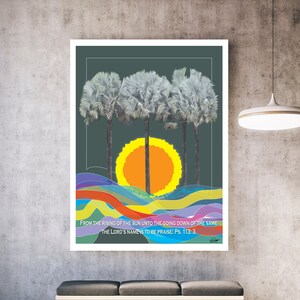 Decorate your home with this beautiful wall art. Sunset and white palms. Just download and print today!