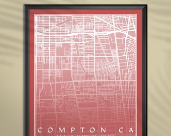 Compton Ca. | Get this beautiful map of the city of Campton California. Download and print it today!