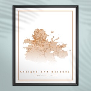 Mapa de Antígua | Decore sua casa com esta linda arte de parede "Mapa de Antígua". Basta baixar e imprimir hoje mesmo!
