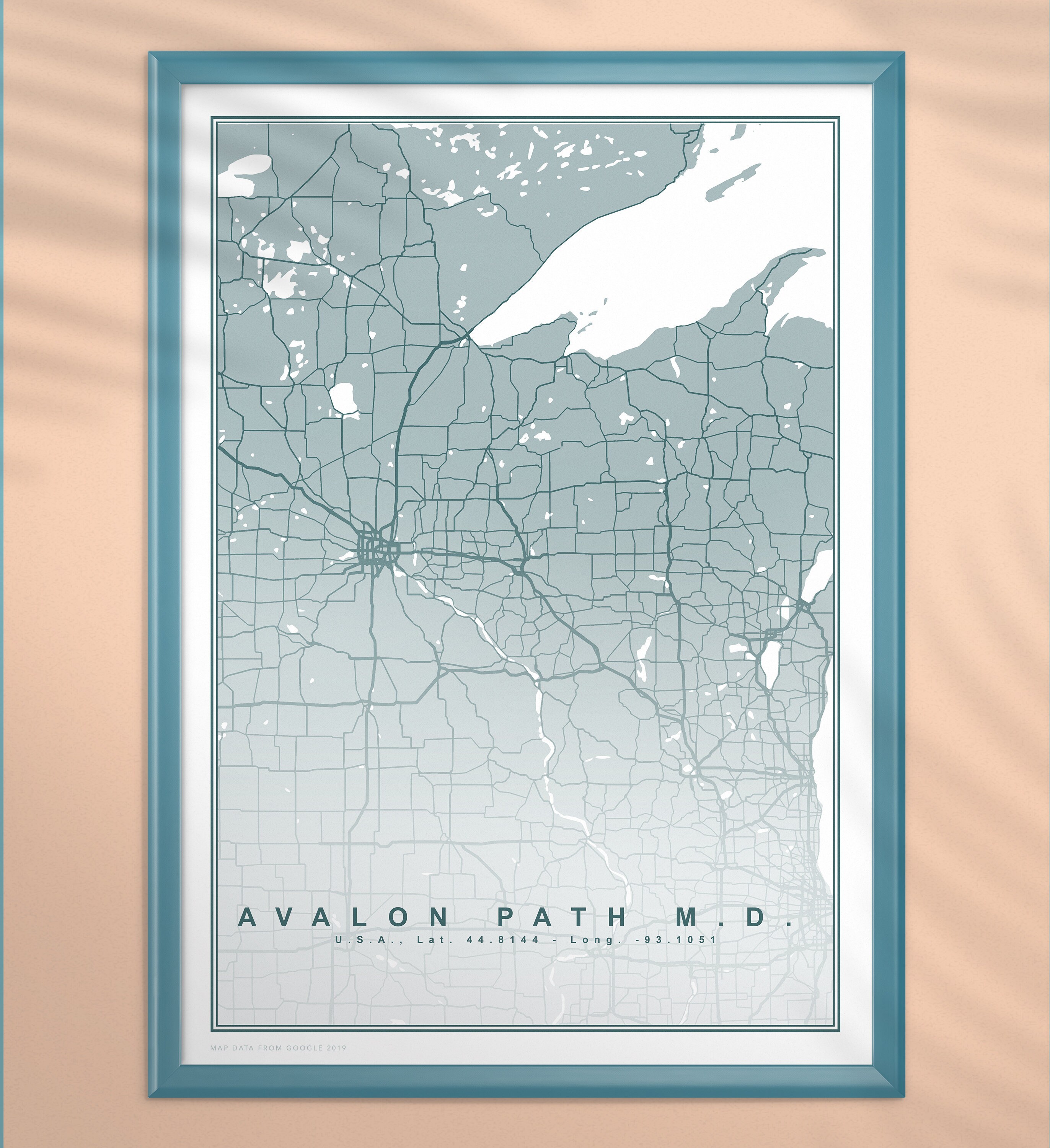 Avalon Path M.D. Map |Decorate your home with this beautiful wall art. Just download and print today!