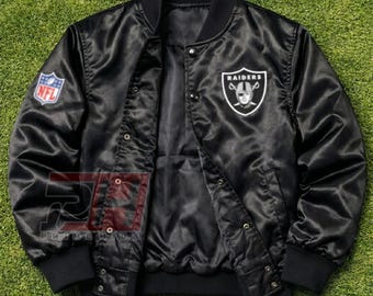 Vintage 1990s Logo 7 Raiders Jacket – XL – Black White Hooded