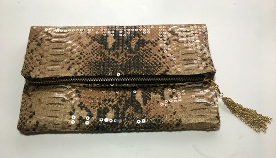 snake print clutch bag