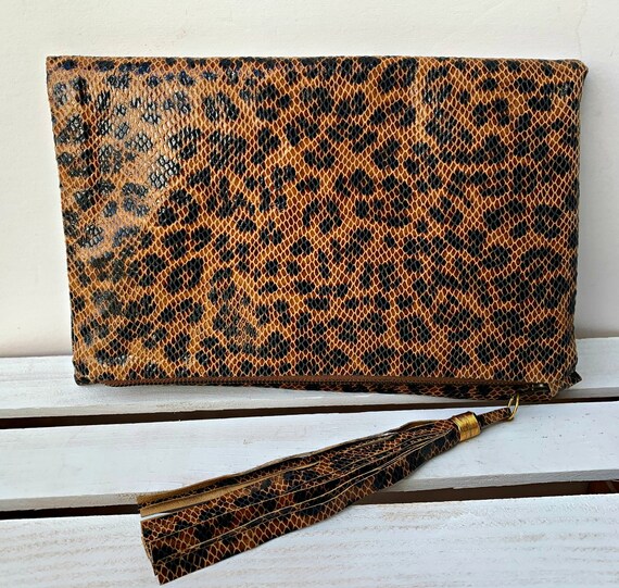 leopard print evening bag