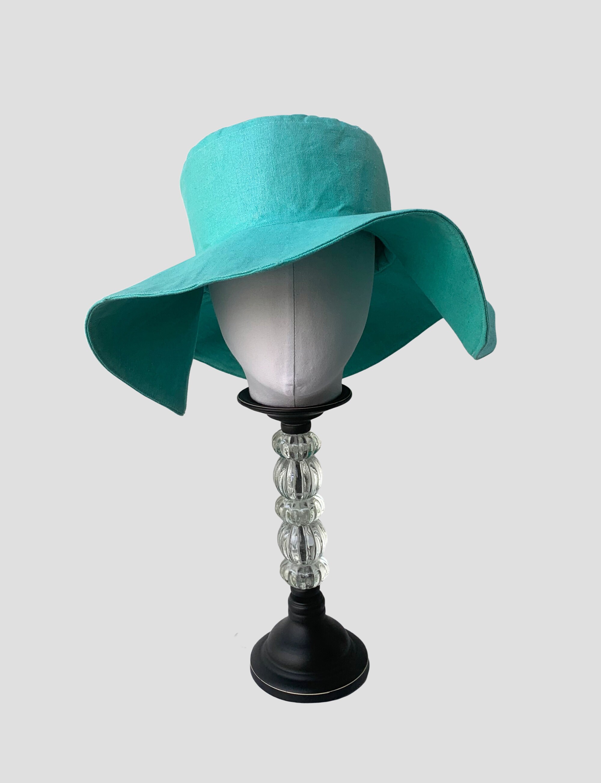 Wide Brim Floppy Sun Hat Turquoise 