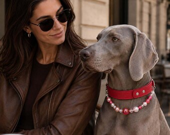 Collar para perro con cuentas, collar iridiscente para mascotas, collar ajustable para perros y gatos, accesorio para fotos de boda, regalo de cumpleaños para cachorros