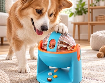 Dispensador interactivo de premios para perros, juguete comedero tipo rompecabezas, pelota comedera de alimentación lenta ajustable, juguete de enriquecimiento para perros pequeños y grandes.