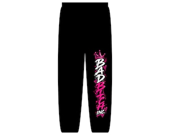 Bad Bitch Inc. Graphic Sweatpants | Streetwear, Pink Crown Vertical Logo