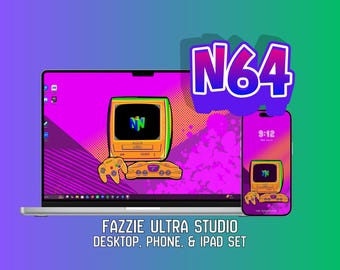Retro N64 Wallpaper for Desktop, Nintendo 64 Console Background for Phone, Vintage Gaming Wallpaper for iPad/Tablet