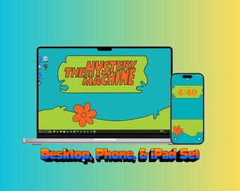 Mystery Machine Desktop Wallpaper, Scooby-Doo Background for Phone, Cartoon Wallpaper for iPad/Tablet (Digital Download)