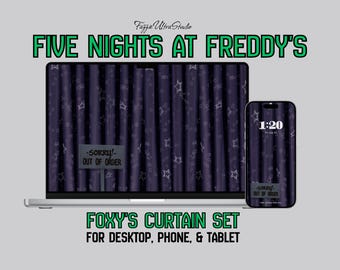 Five Nights At Freddy's Desktop Wallpaper, Foxy's Curtain Phone Background, FNAF iPad/Tablet Wallpaper Set