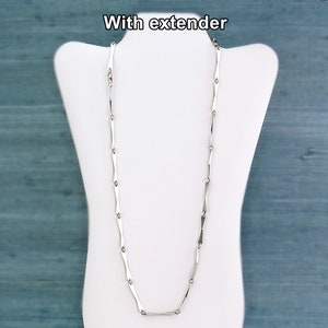 Sterling Silver Pepe & Maureen Canada Bones Linked Chain Necklace with Length Extender Canadian Jewellery Design, 925 Pyramid Link Chain image 8