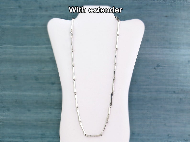 Sterling Silver Pepe & Maureen Canada Bones Linked Chain Necklace with Length Extender Canadian Jewellery Design, 925 Pyramid Link Chain image 8