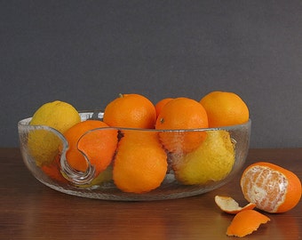 Rosenthal Studio-Linie Spun Glass Bowl - Zsofia Kanyak Signed - Vintage - Hammered Textured Bowl - Studio Line Mid Century Centerpiece Bowl