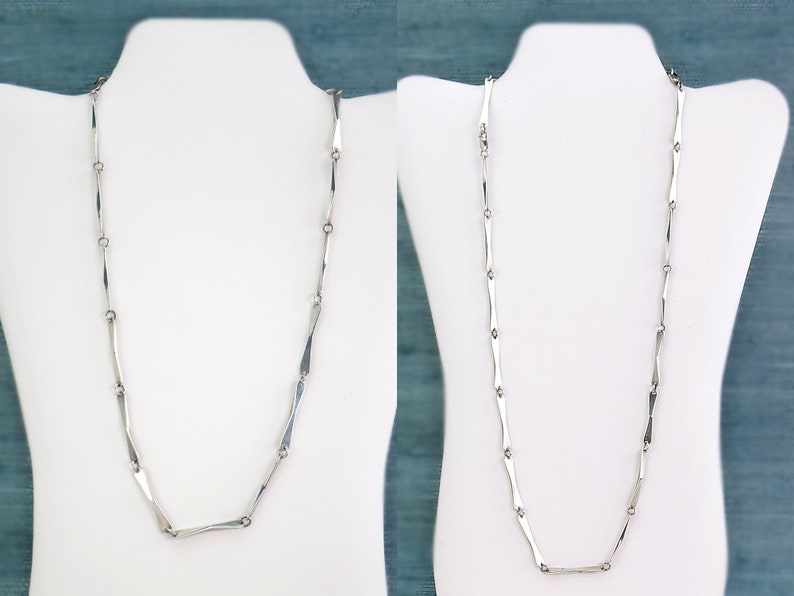 Sterling Silver Pepe & Maureen Canada Bones Linked Chain Necklace with Length Extender Canadian Jewellery Design, 925 Pyramid Link Chain image 6