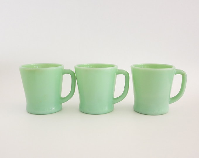 Vintage Fireking Jadeite Mugs Set of 3 Vintage Fire King Etsy