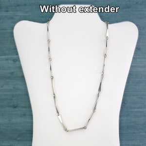 Sterling Silver Pepe & Maureen Canada Bones Linked Chain Necklace with Length Extender Canadian Jewellery Design, 925 Pyramid Link Chain image 7