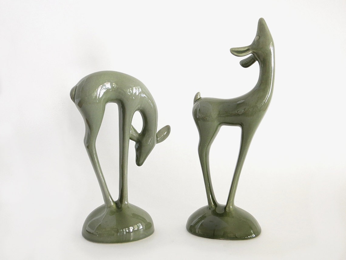 Vintage Roselane Pottery Deer Pasadena California Pottery Etsy