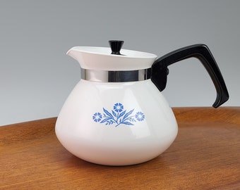 CorningWare Corning Ware Centura White 6 Cup Beverage Maker Carafe Coffee Tea Pot Vintage 
