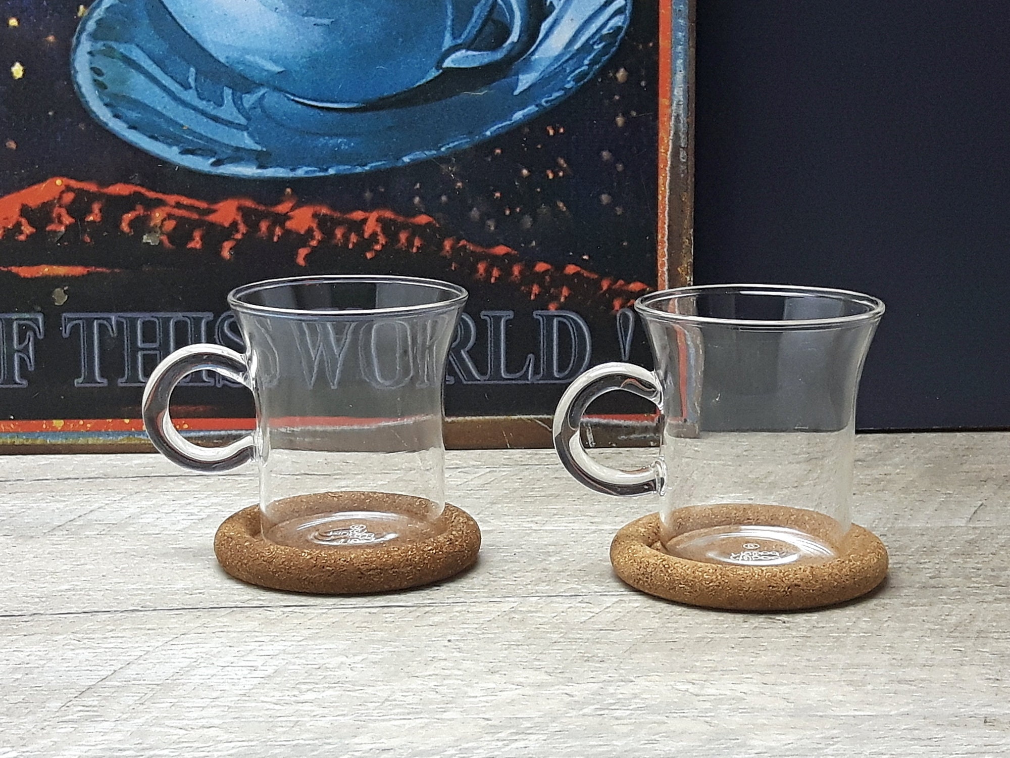 Pair of Wee Bodum Shin Bistro Espresso Mugs With Cork Coasters - Etsy