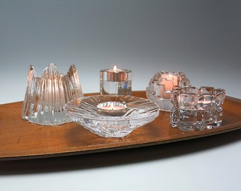 Choice of Scandinavian Glass Votive Candleholder - Orrefors, Villeroy & Boch, Nybro, Kosta Boda, Mikasa - Clear Glass Votive Candle Holder