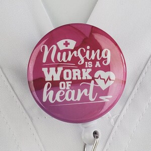 Badge Reel Nurse Retractable Badge Holder Hot Pink Nurse ID Lanyard Badge Clip Rn Id Badge Nursing Student Staff Gift Stethoscope ID Tag 689