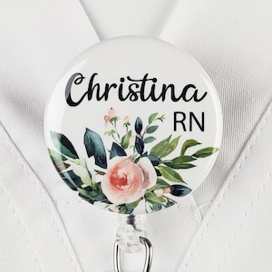 Personalized Badge Reel, Custom Nurse Retractable Badge Holder Nurse ID Lanyard Badge Clip Rn Id Badge Staff Gift Stethoscope ID Tag 698