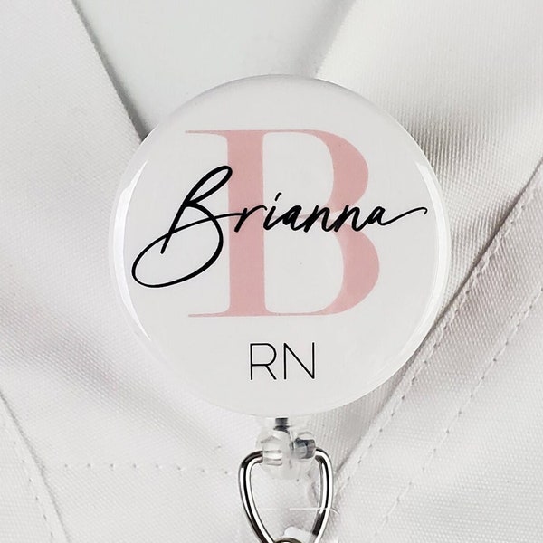 Personalized Badge Reel, Custom Nurse Retractable Badge Holder Nurse ID ota cota Lanyard Badge Clip Rn Id Badge Staff Gift Stethoscope 853