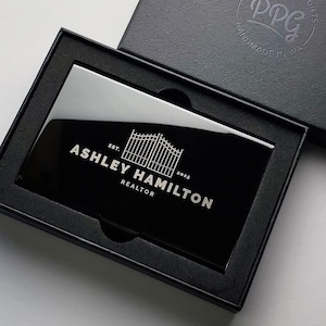 Porte-cartes de visite personnalisé pour agent immobilier, cadeau personnalisé pour courtier immobilier, porte-cartes de visite pour agent immobilier, cadeau portes ouvertes SS02