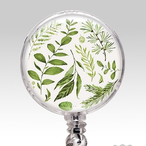 Nurse ID Badge Reel Holder, Botanical Plants Retractable ID Badge Card Holder, nurse badge reels, Teacher Student Gift for Him Her Them 564
