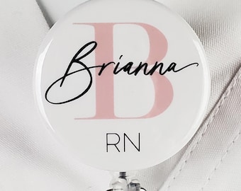 Personalized Badge Reel, Custom Nurse Retractable Badge Holder Nurse ID ota cota Lanyard Badge Clip Rn Id Badge Staff Gift Stethoscope 853
