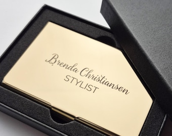 Personalized Rose Gold Card Case, Custom Business Card Holder, Gift for her him Custom, Engraved Gifts, Professional Gift, Corporate SS16