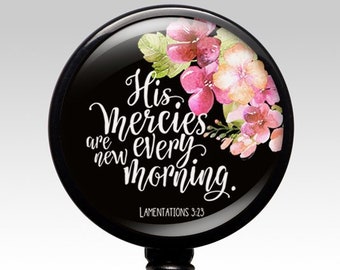 Badge Reel, Retractable Religious Badge Holder, Bible Verse, Christian gift, Scripture accessory, Inspirational gift, Faith Hope gift 659