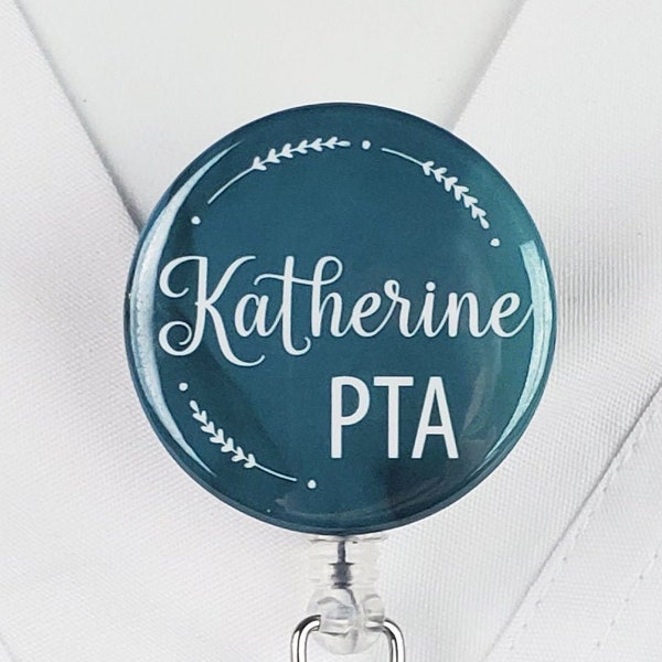 Personalized Badge Reel, RN Pta Cota Nurse Retractable Badge Holder Nurse ID Lanyard Badge Clip Rn Id Badge Physical Therapy Assistant 734