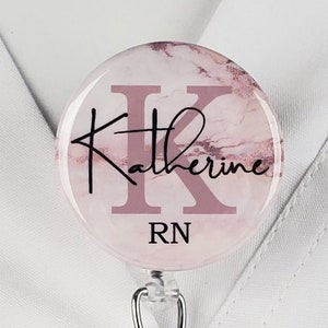 Personalized Nurse Badge Reel, Name Tag Holder Custom Retractable Nurse ID LPN Lanyard Belt Clip RN Pt Badge Staff Gift Stethoscope Yoke 833