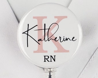 Personalized Badge Reel, Custom Nurse Retractable Badge Holder Nurse ID Carabiner Lanyard Badge Clip Rn Id Badge Staff Gift Stethoscope 731