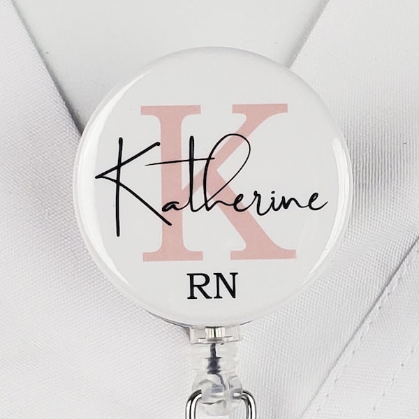 Personalized Badge Reel, Custom Nurse Retractable Badge Holder Nurse ID Carabiner Lanyard Badge Clip Rn Id Badge Staff Gift Stethoscope 731