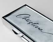 Personalized 7 Day Pill Case White Marble 7 Day Pill Box container gift for her medicine vitamin organizer supplement medication holder P85