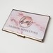 Personalized Business Card Case Pink Marble Business Card Holder Metal Credit Card Holder Gift for her Rose Gold Business Accessory E71 