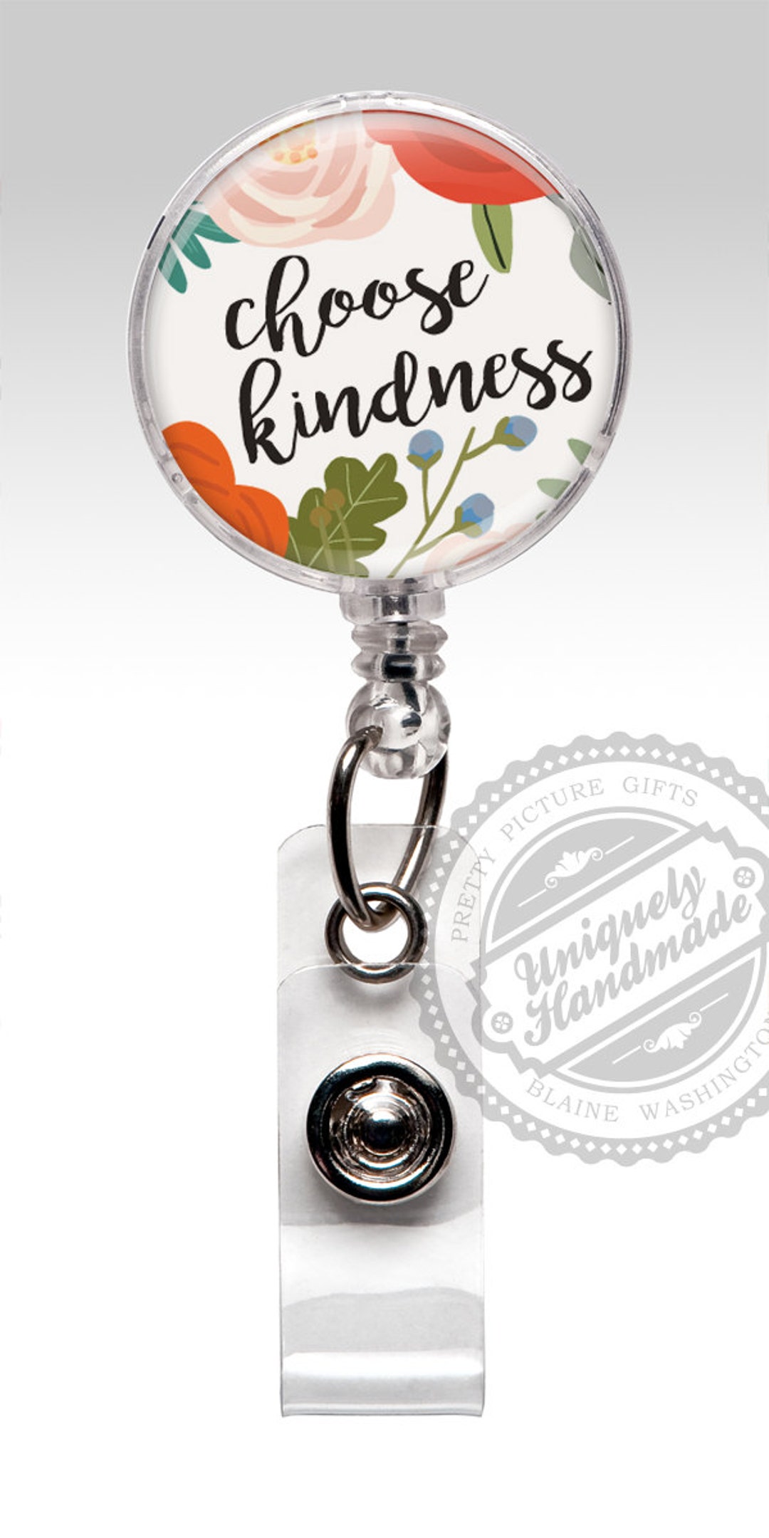 Badge Reel, Insirational Quote Retractable Badge Holder, Choose