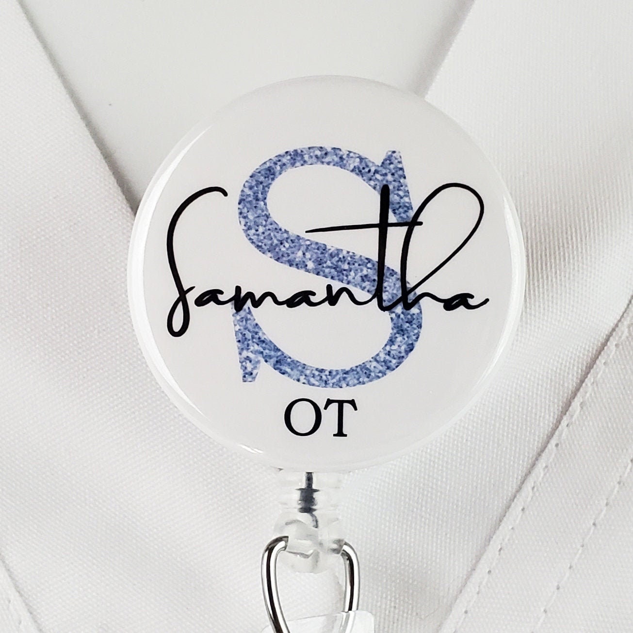 Custom Badge Reel, Personalized Nurse ID Tag, RN LPN Doctor Stethoscope,  Lanyard License Id, Retractable Belt Clip With Credentials 731C 