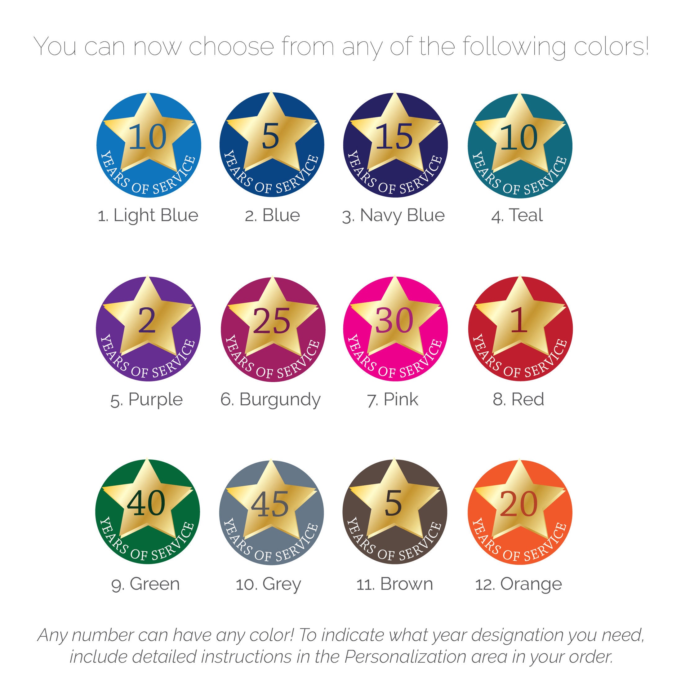 Years of Service Pins Years of Service Badges Retractable Etsy UK